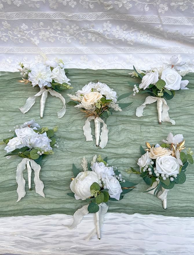 CherishedMoments Set of 6 Assorted Flower Centerpieces Mini Floral Wedding - Image 7
