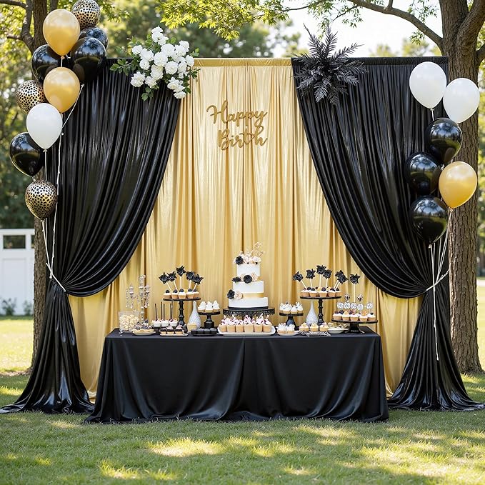 Outpain Thick 10 ft x 10 ft Black Sequin Backdrop Curtain - Image 3