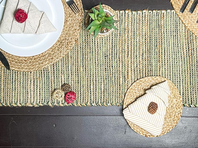 Chardin home Natural Jute Table Runner 13x36 Inch – Vintage Boho Rustic Table - Image 8