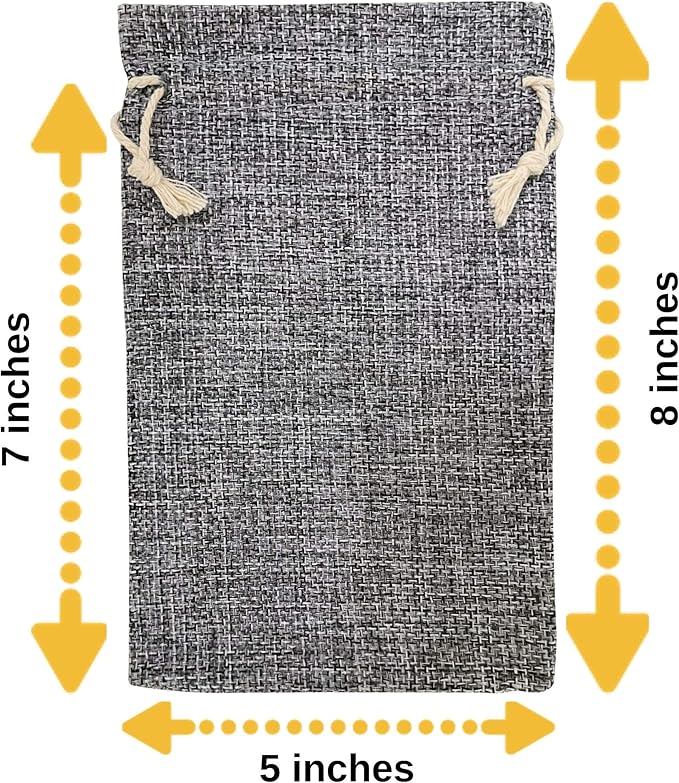 50 Gray Burlap Bags with Drawstring, 5x8 Inch Gift Bag Bulk Pack - Image 2