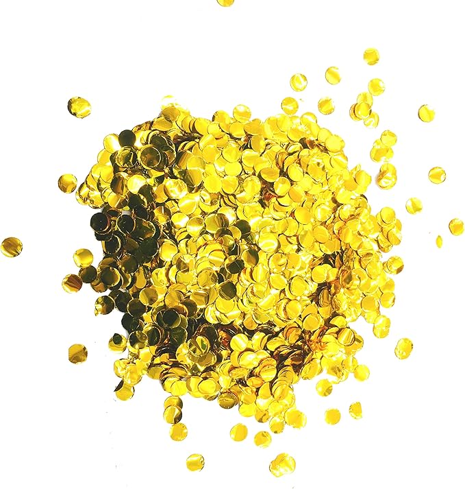 Gold Foil Mylar Round Confetti Circle Dot Graduation Wedding Table Scatter by AWESON+PARTY