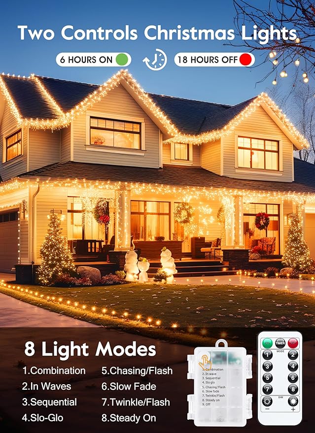 2 Pack Fairy Lights Battery Operated, 5Ft 60 LEDs Firecracker Twinkle Lights - Image 5