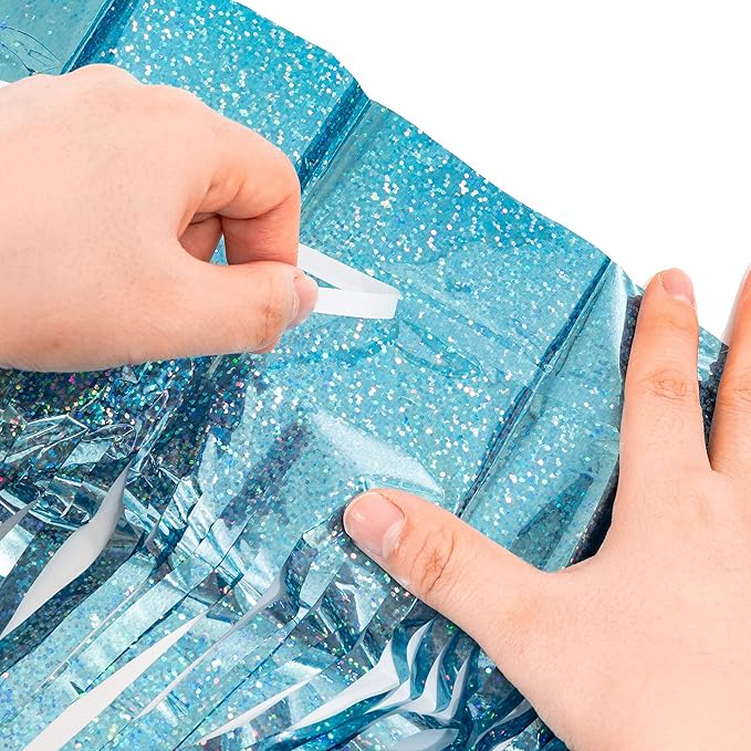Blue Tinsel Curtain Party Backdrop - Image 8
