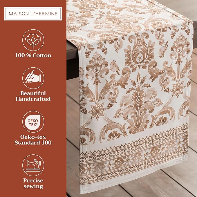 Maison d' Hermine Table Runner 100% Cotton Double Layer Table Runners 72 inches - Image 2