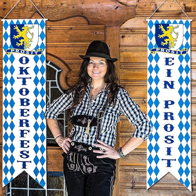 Blulu Oktoberfest Decorations Oktoberfest Banner Sign October Festival Party - Image 5