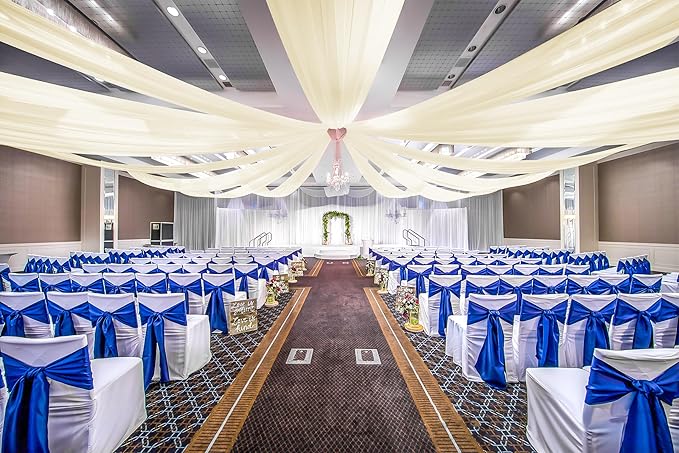 6 Panels Ivory Ceiling Drapes for Wedding, 5ftx15ft Ceiling Drapes Cheesecloth - Image 6
