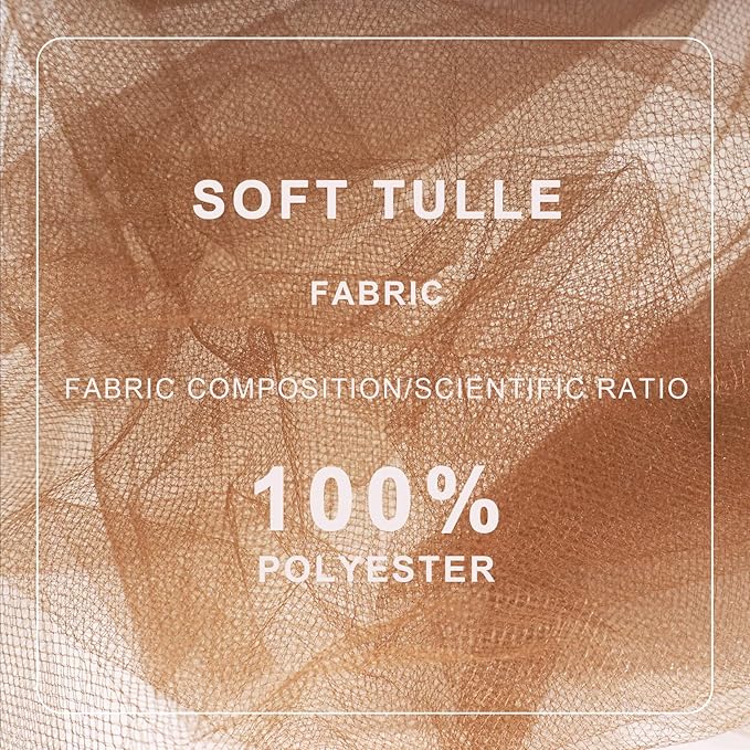 Brown Tulle Fabric Roll Spool Bolt Large Tulle Wedding Party Decoration - Image 4