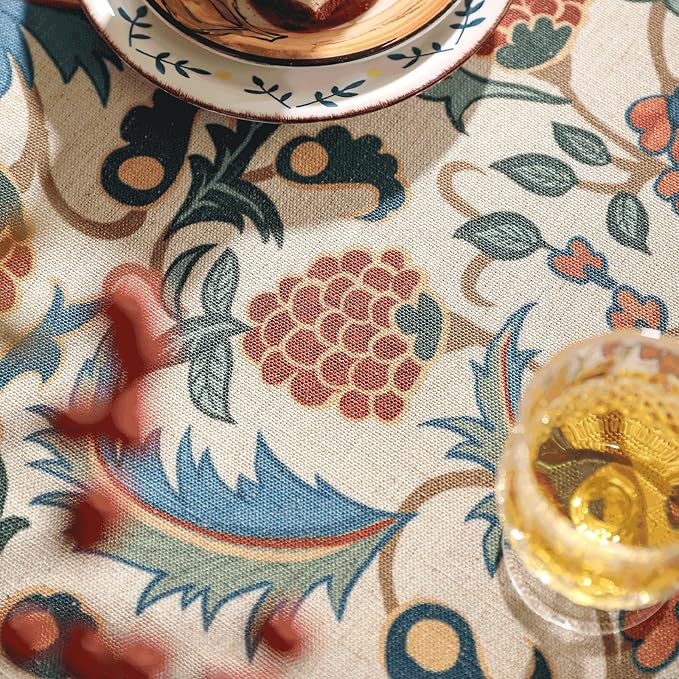patdrea Designer Vintage Linen Long Tablecloth - Image 3