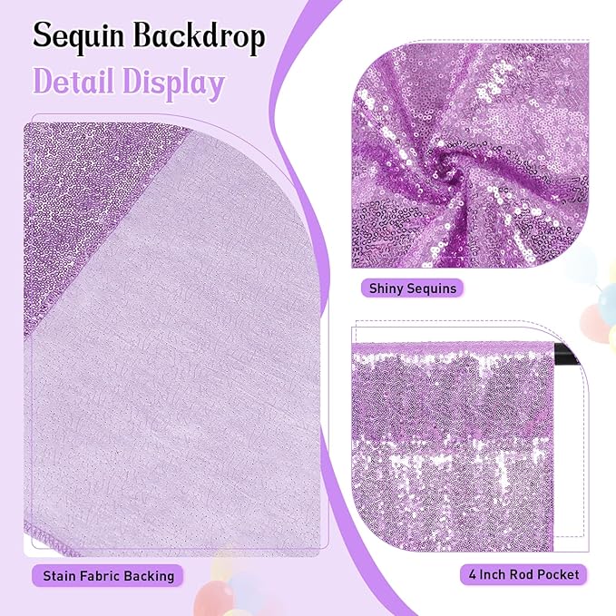SquarePie Sequin Backdrop Curtain Not See Through Thick Glitter Background - Image 4