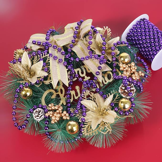 Faux Purple Pearl Beads Garland - Image 5