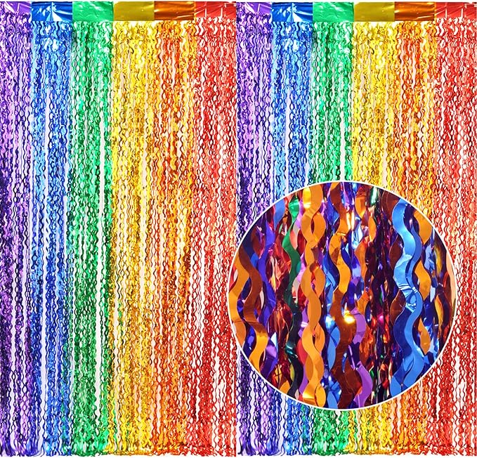 3 Pack Rainbow Foil Curtains - Image 2