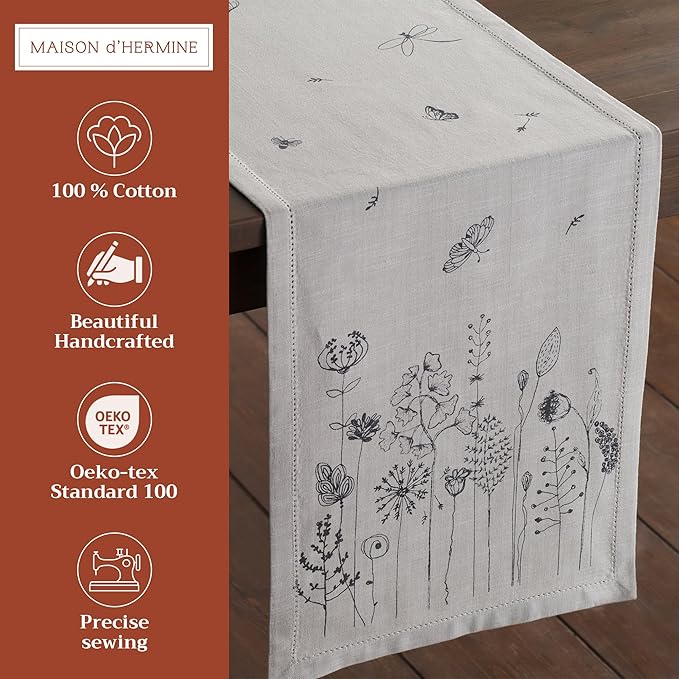 Maison d' Hermine Table Runner 100% Cotton Single Layer Table Runners 72 inches - Image 2