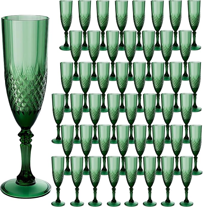 Plastic Champagne Flutes, for Christmas Weddings Bachelor Parties Toasting and by LEYIQUCHAMPAGNEWINEGLASSES