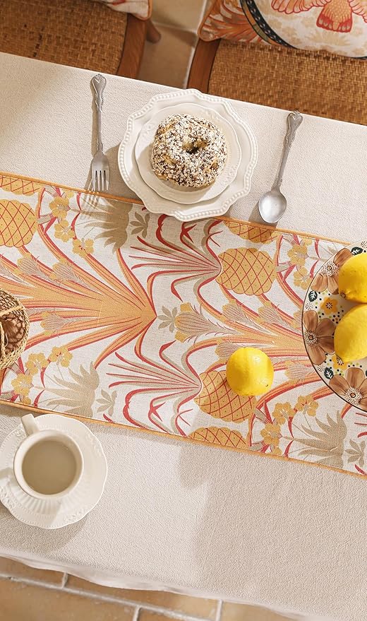 patdrea Designer Tropical Linen Table Runner 87 Inch Long, Decoration - Image 8