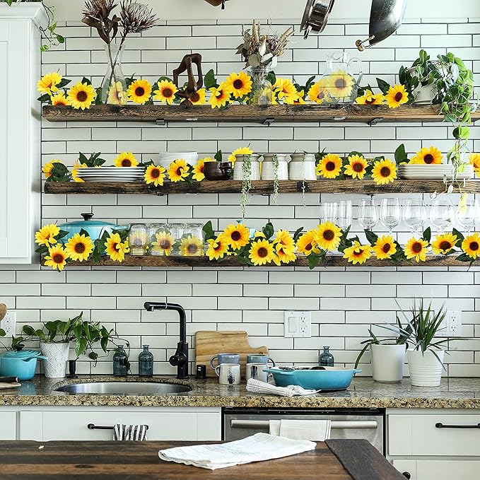 Uieke 3 Pack Artificial Sunflower Garland, 7.5ft/Strand Silk Sunflowers Hanging - Image 8