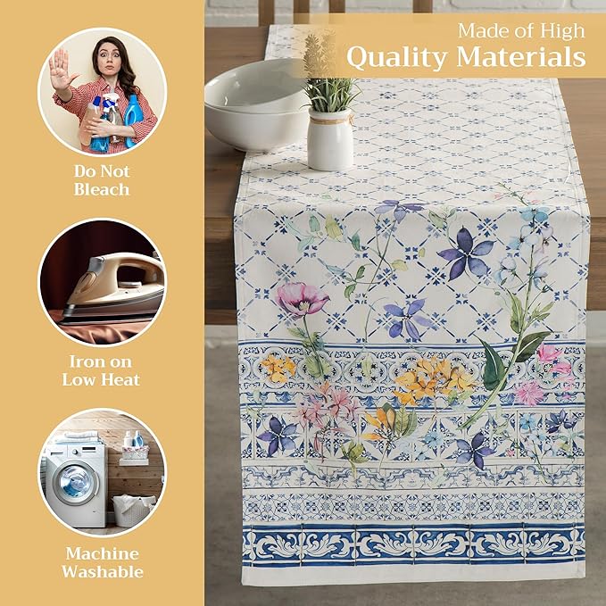 Maison d' Hermine Table Runner 100% Cotton Double Layer Table Runners 108 - Image 3
