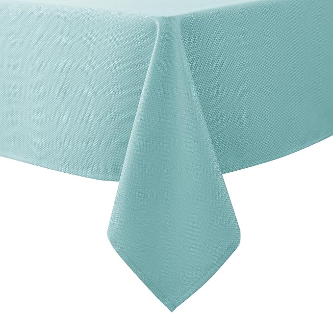 Biscaynebay Tablecloth for Rectangle Tables-60x84 Inch Aqua Blue Outdoor Picnic by Biscaynebay