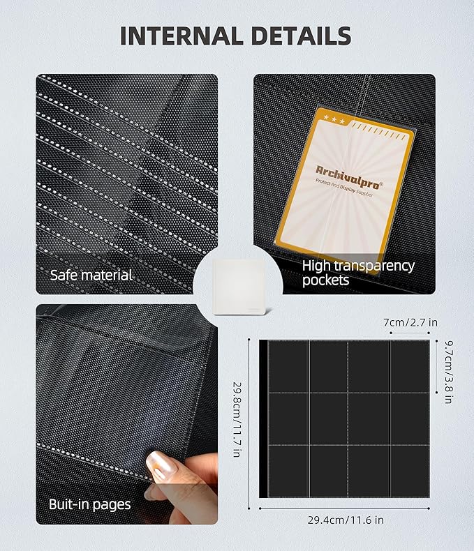 12 Pockets Premium Card Binder 480 Cards Trading Card Binders Side Load Card - Image 4