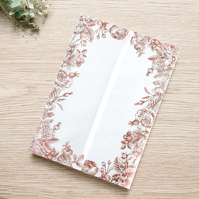 PONATIA 50 PCS Vellum Jackets for 5x7 Wedding Invitation Cards- 135gsm Floral by ponatia