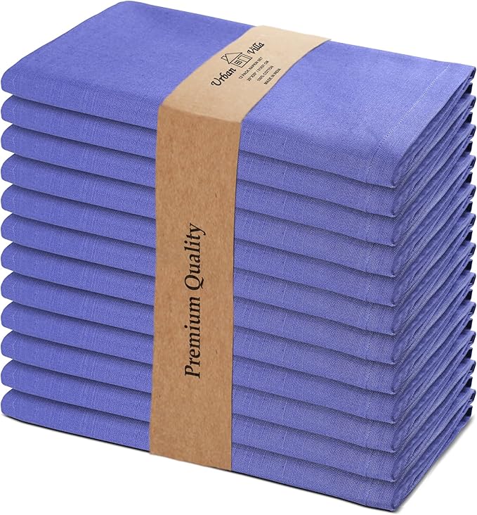 Urban Villa Easter Dinner Napkins Solid Lilac Color Cloth Napkins Oversized by CottonTrends
