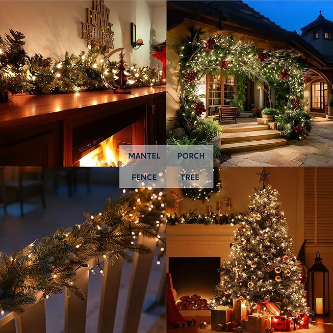 Joiedomi Clear Christmas String Lights Indoor, 200 Mini Warm White Fairy Light - Image 8