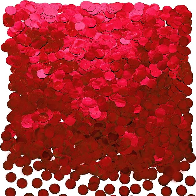 Red Foil Metallic Round Table Scatter Decor by AWESON+PARTY