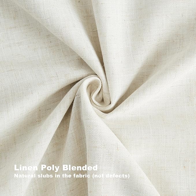 Vision Home Natural Pinch Pleated Semi Sheer Curtains Textured Linen Blended - Image 5