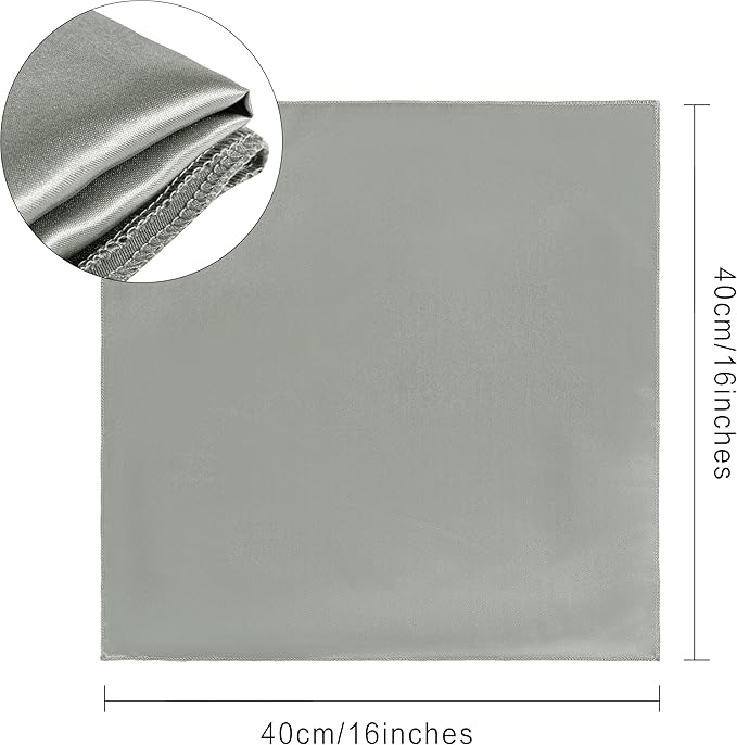 36 Pack Square Satin Dinner Napkins, 16x16 Inches Silky Soft Smooth Table Cloth - Image 5