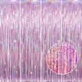 GOER 3.2 ft x 8.2 ft Metallic Tinsel Foil Fringe Curtains Party Photo Backdrop by GOER