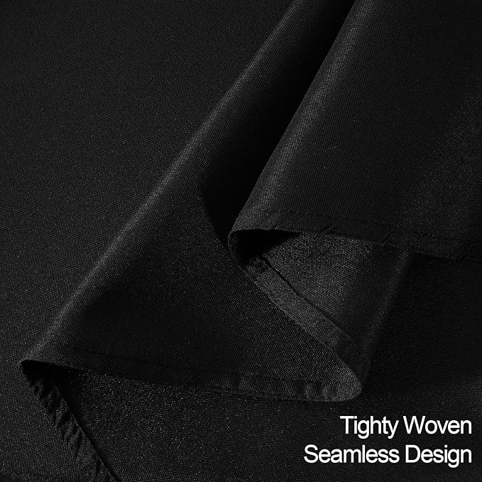 EMART Round Tablecloth Black 120 inch Circular Polyester Table Cover - Image 4