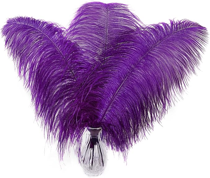 Larryhot Purple Large Ostrich Feathers by Larryhot