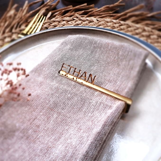 Napkin Name Tags, Personalized Napkin Rings, Wedding Name Cards, Wooden Names - Image 7