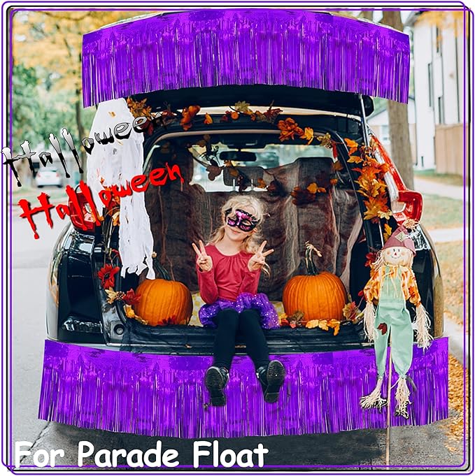 4 Pack 10 Feet Glitter Purple Parade Float Decorations - Image 3
