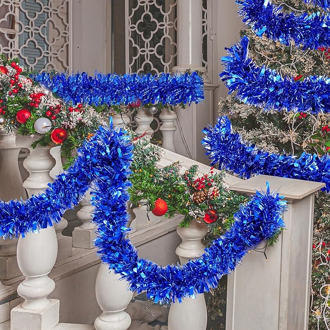 72 Feet Christmas Tinsel Garland Shiny Metallic Tinsel Twist Garland Streamers - Image 5