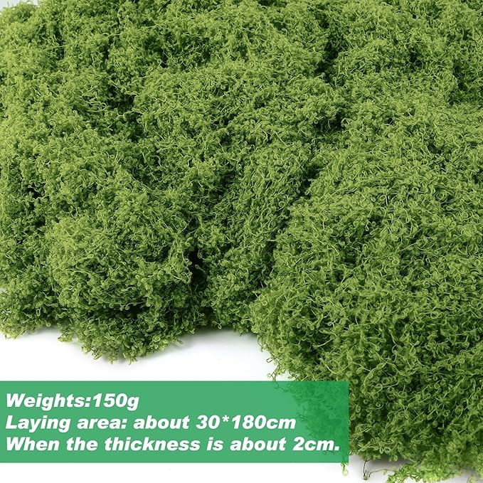 Fake Green Moss for Plants Indoor, 5.3OZ Artificial Moss for Potted Plants Decor - Image 2