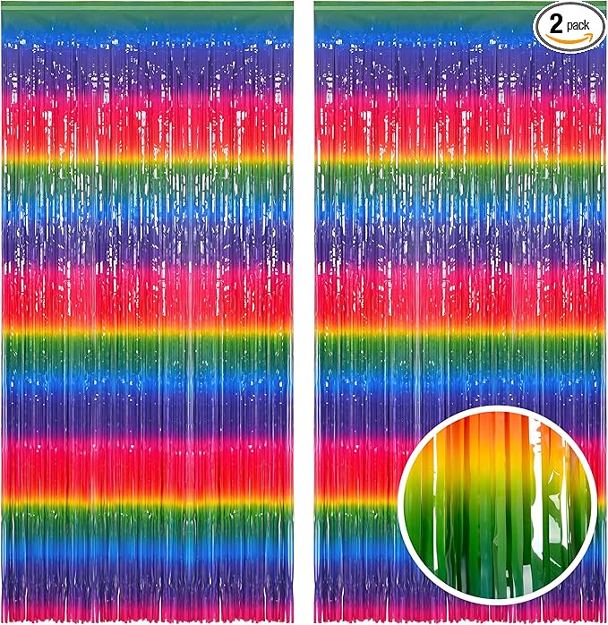 Gradient Colorful Party Streamers Backdrop by GREATRIL