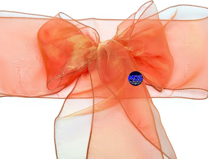 MDS Pack of 200 PCS Organza Chair Sashes Wider Dining Chair Bows Ribbon Tie Back - Image 5