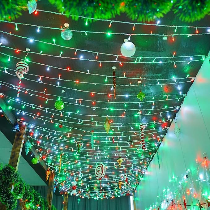 YEGUO 165ft 500 LED Christmas Lights Outdoor Waterproof, 8 Modes Clear Wire - Image 4