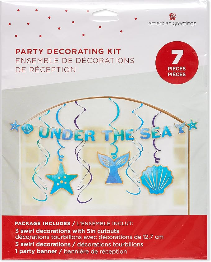 American Greetings Mermaid Party Supplies, Banner Decoration Kit - Image 2