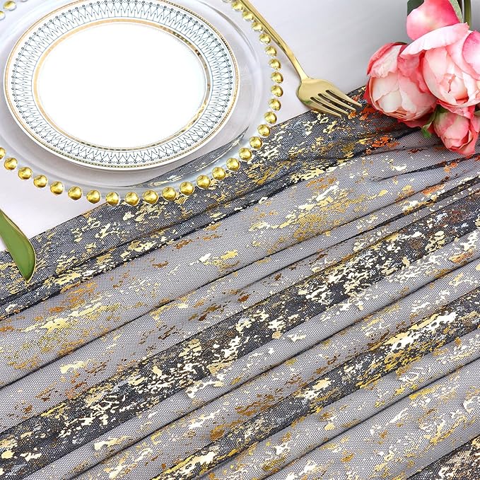 LOMOHOO 10 Ft Black Table Runner - Image 3