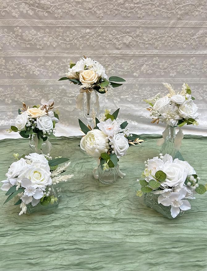 CherishedMoments Set of 6 Assorted Flower Centerpieces Mini Floral Wedding - Image 5
