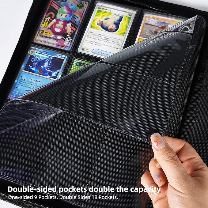 9 Pockets Premium Card Binder 360 Cards Trading Card Binders Zip Card Storage - Image 5
