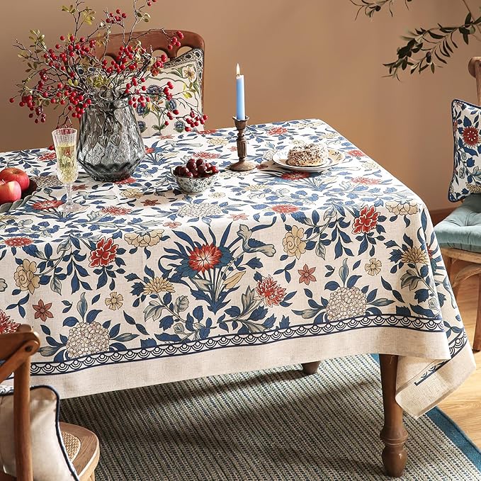 patdrea Designer Blue Small Tablecloth - Image 8
