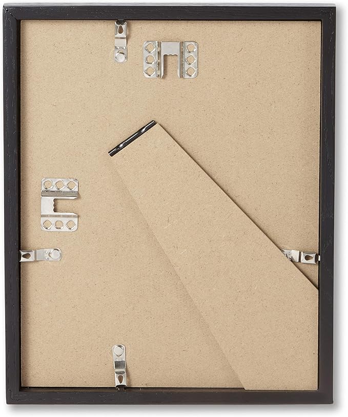 Opposite Wall - Set of 2-8.5 x 11 in - Black Solid Oak Wood Picture Frames - - Image 2