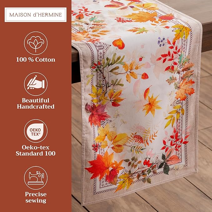 Maison d' Hermine Table Runner 100% Cotton Double Layer Table Runners 72 inches - Image 2