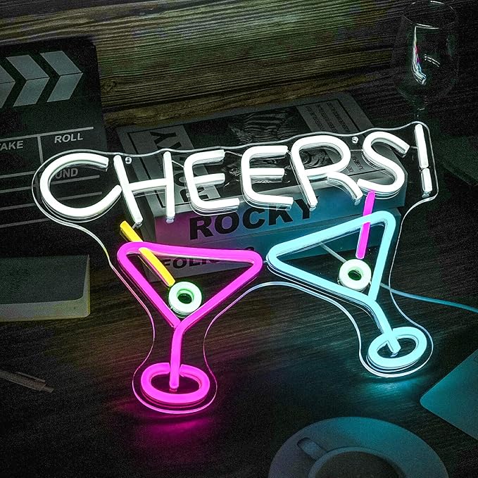 Cheers Neon Sign, Bar Cocktail Neon Sign - Image 4