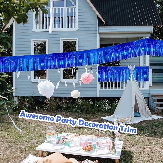 4 Pack 10 Feet Glitter Royal Blue Parade Float Decorations - Image 4