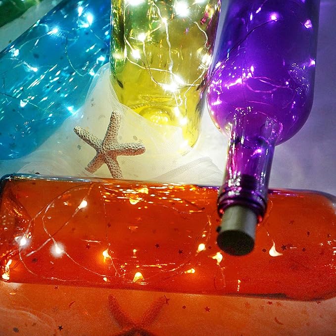 Wine Bottle Lights with Cork, LoveNite Battery Operated 20 LED Cork Shape - Image 2