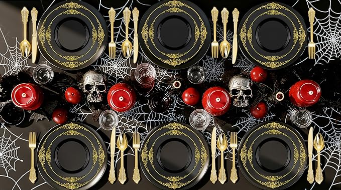 Nervure 350PCS Black Plastic Plates - Image 2