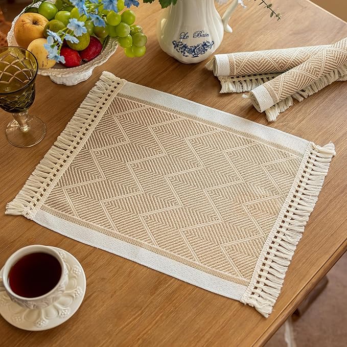 Placemats Set of 4, Waterproof Placemat by UWWGKK